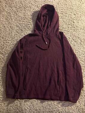 7 Diamonds Restoration Performance Hoodie Size L Maroon Waffle Knit